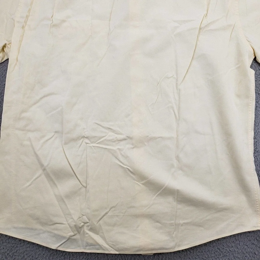 Tommy Hilfiger Shirt Mens XL 17 34-35 Yellow Long Sleeve Button‎ Up Pocket